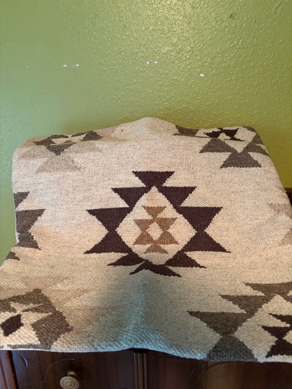 Southwestern Geometric Woven pillow cover Neutral Brown & Cream